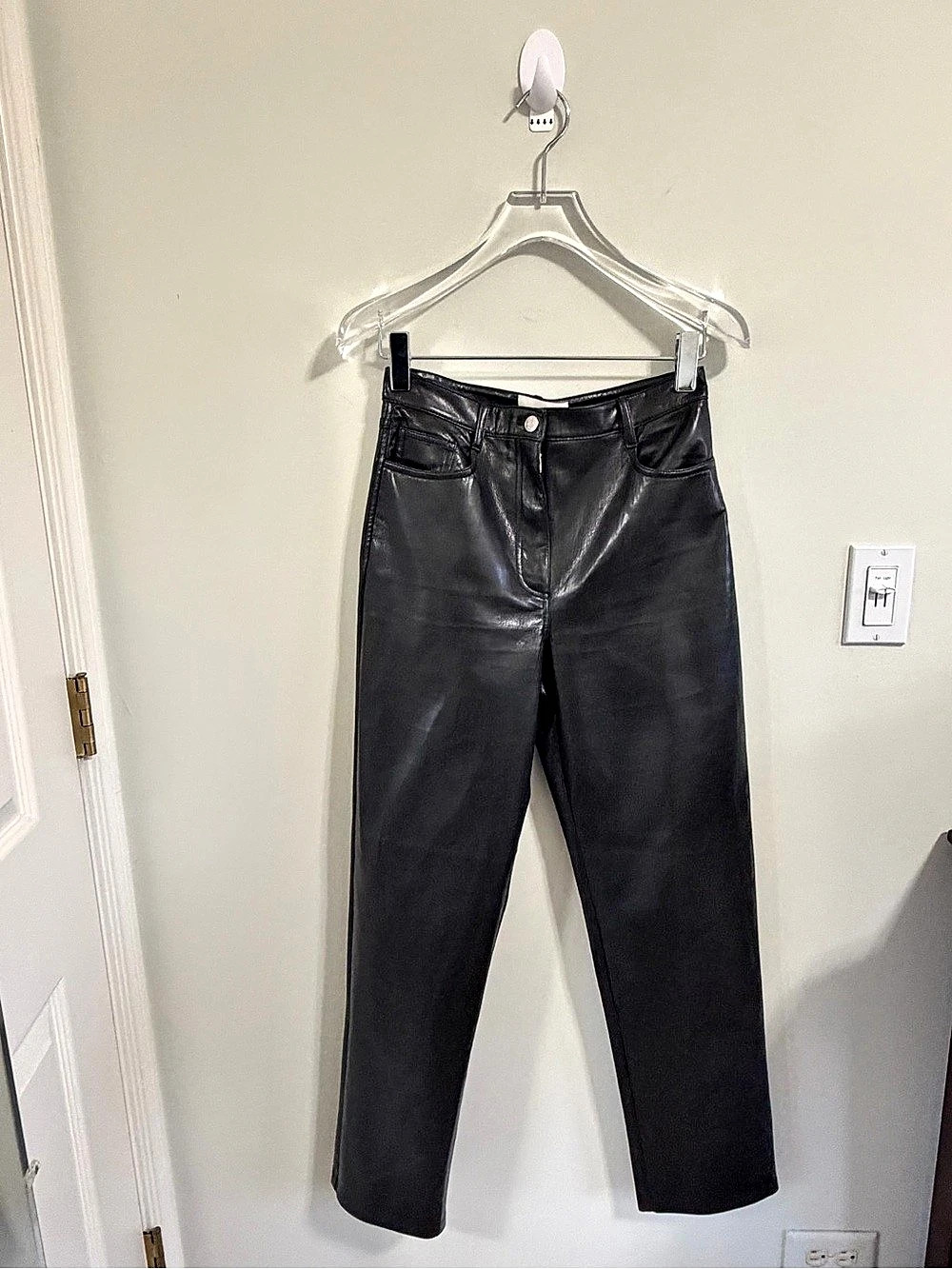 Aritzia Wilfred Melina Vegan Leather Pants Black Size 6 Regular Inseam